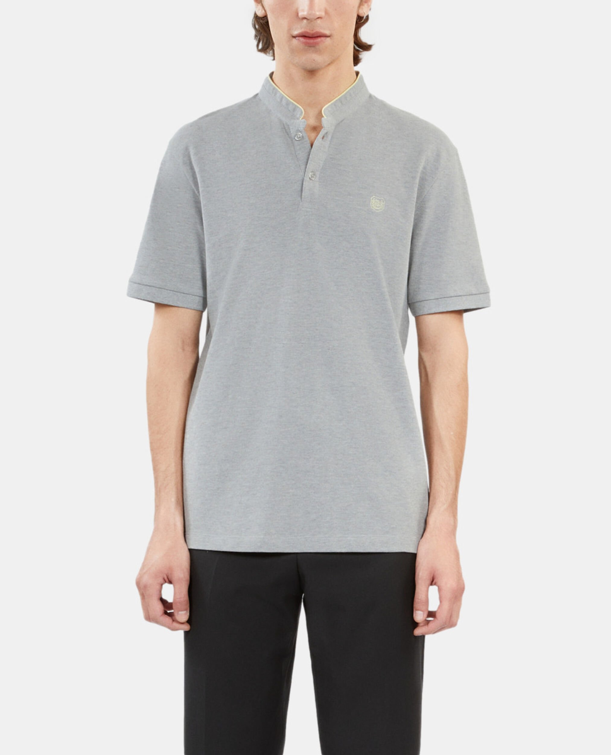Polo en coton piqué gris, GREY YELLOW, hi-res image number null
