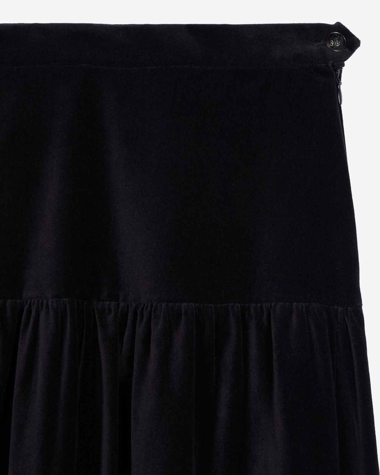 The Kooples WOMEN BLACK black velvet long skirt