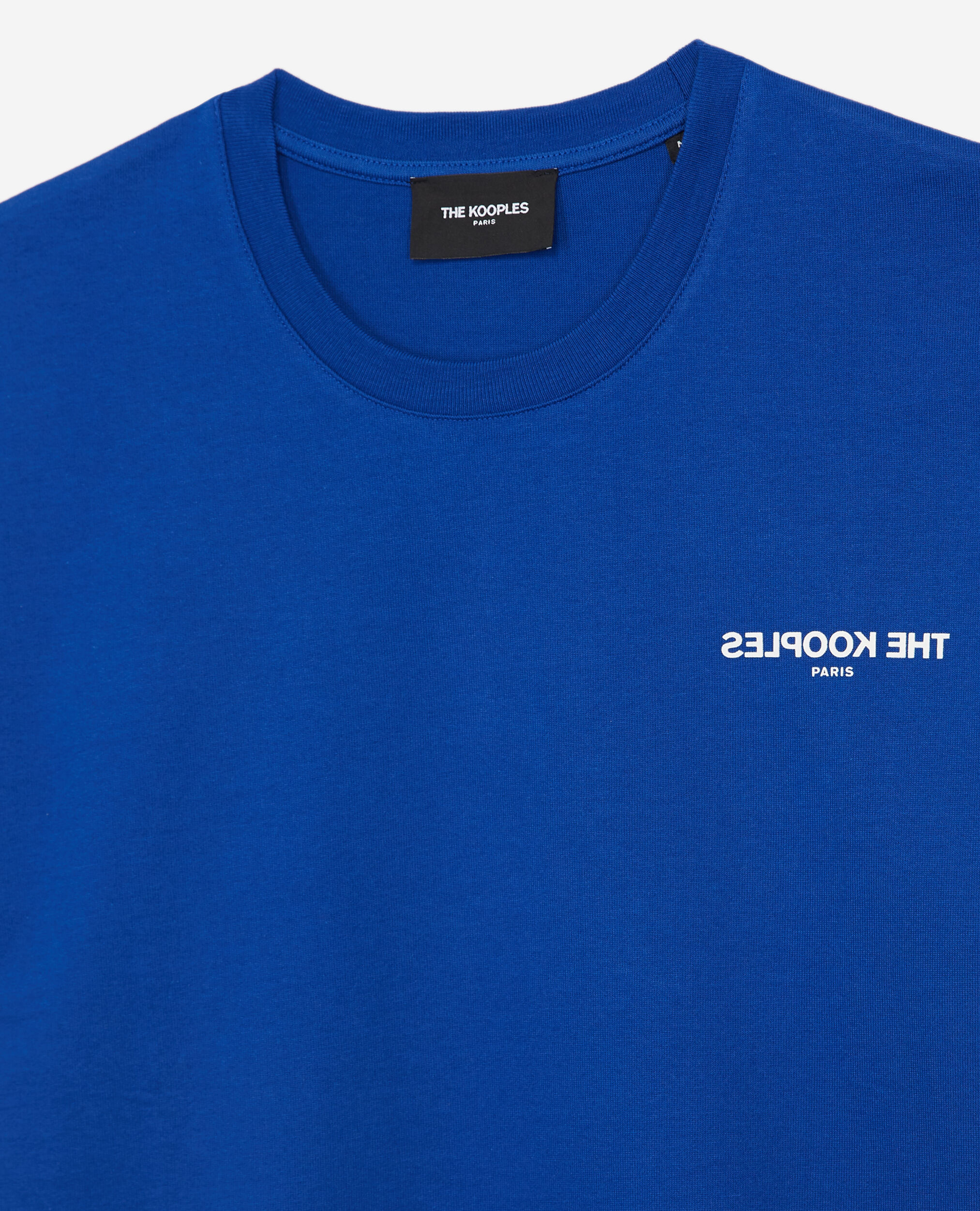 Blue cotton T-shirt with The Kooples logo, ELECTRIC BLUE, hi-res image number null
