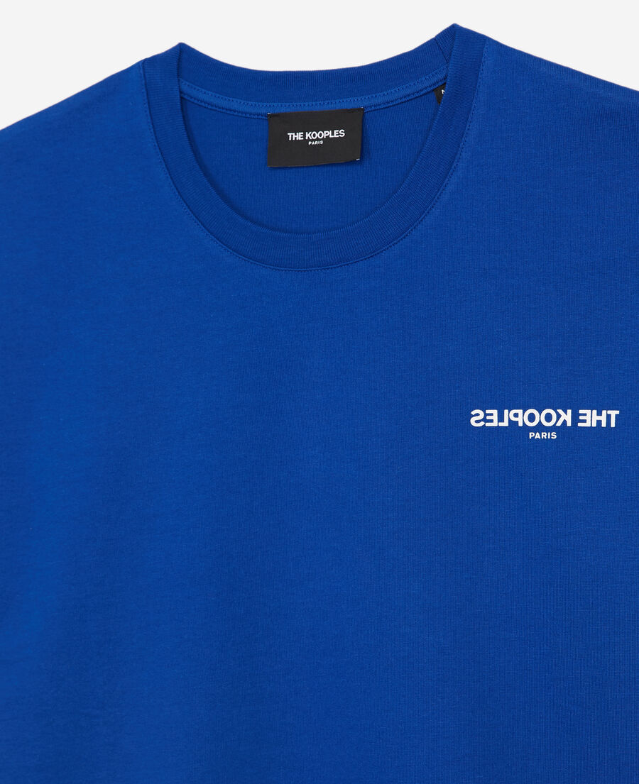 camiseta algodón azul logotipo the kooples
