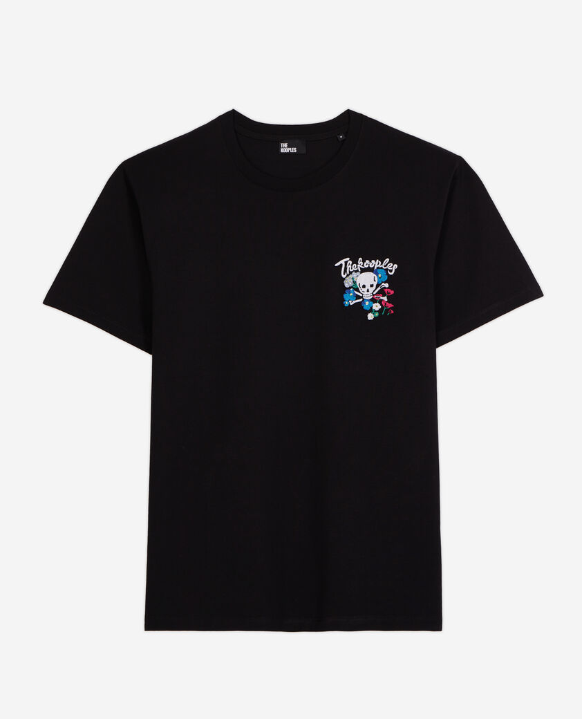 The Kooples HOMME BLACK t-shirt homme noir avec broderie
