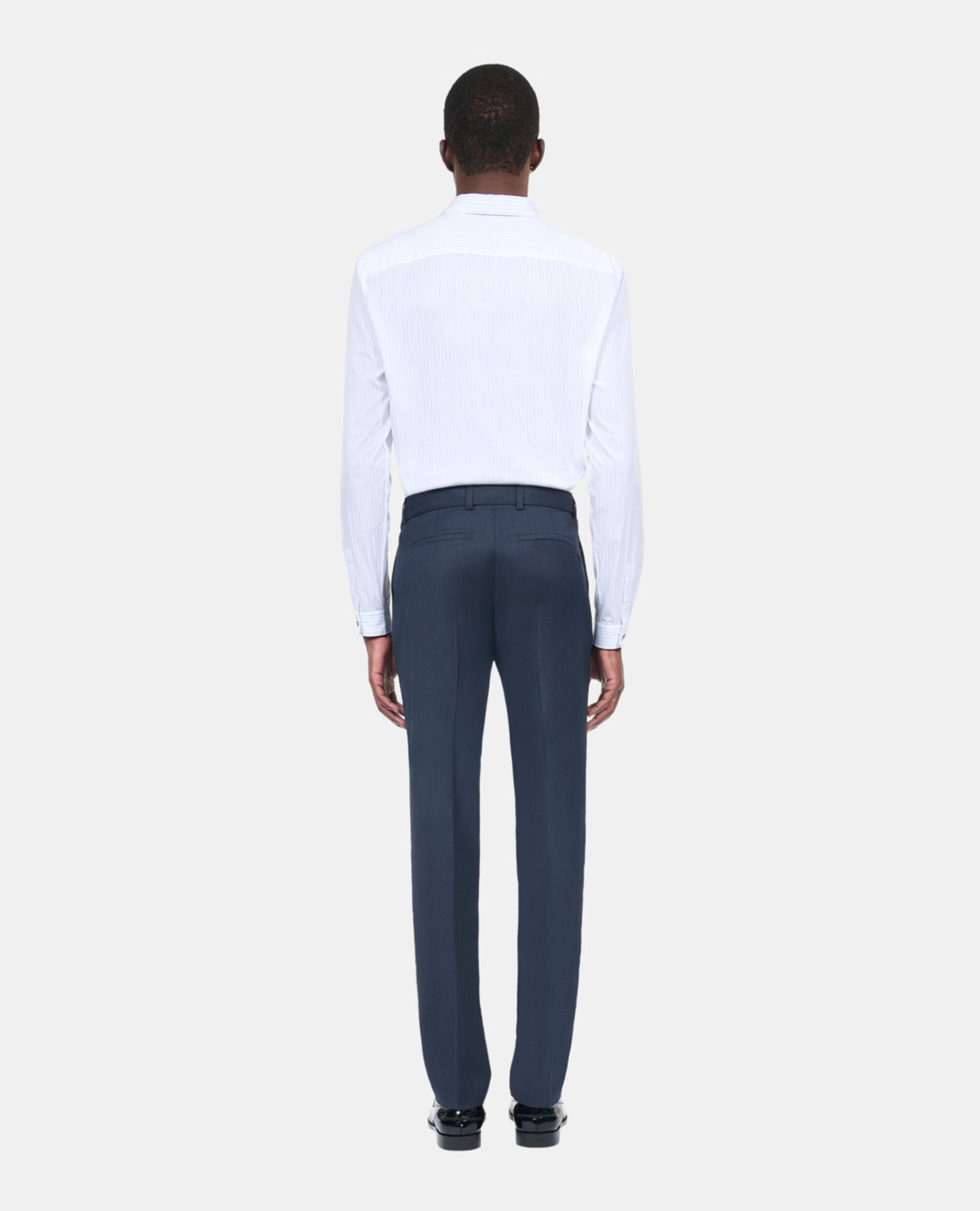 Navy blue wool suit trousers, NAVY, hi-res image number null