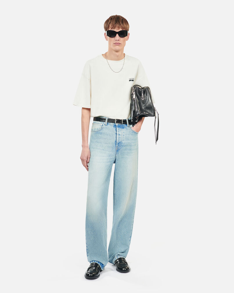 The Kooples HOMBRE BLUE BLEACHED / NAVY vaqueros anchos azules desgastados