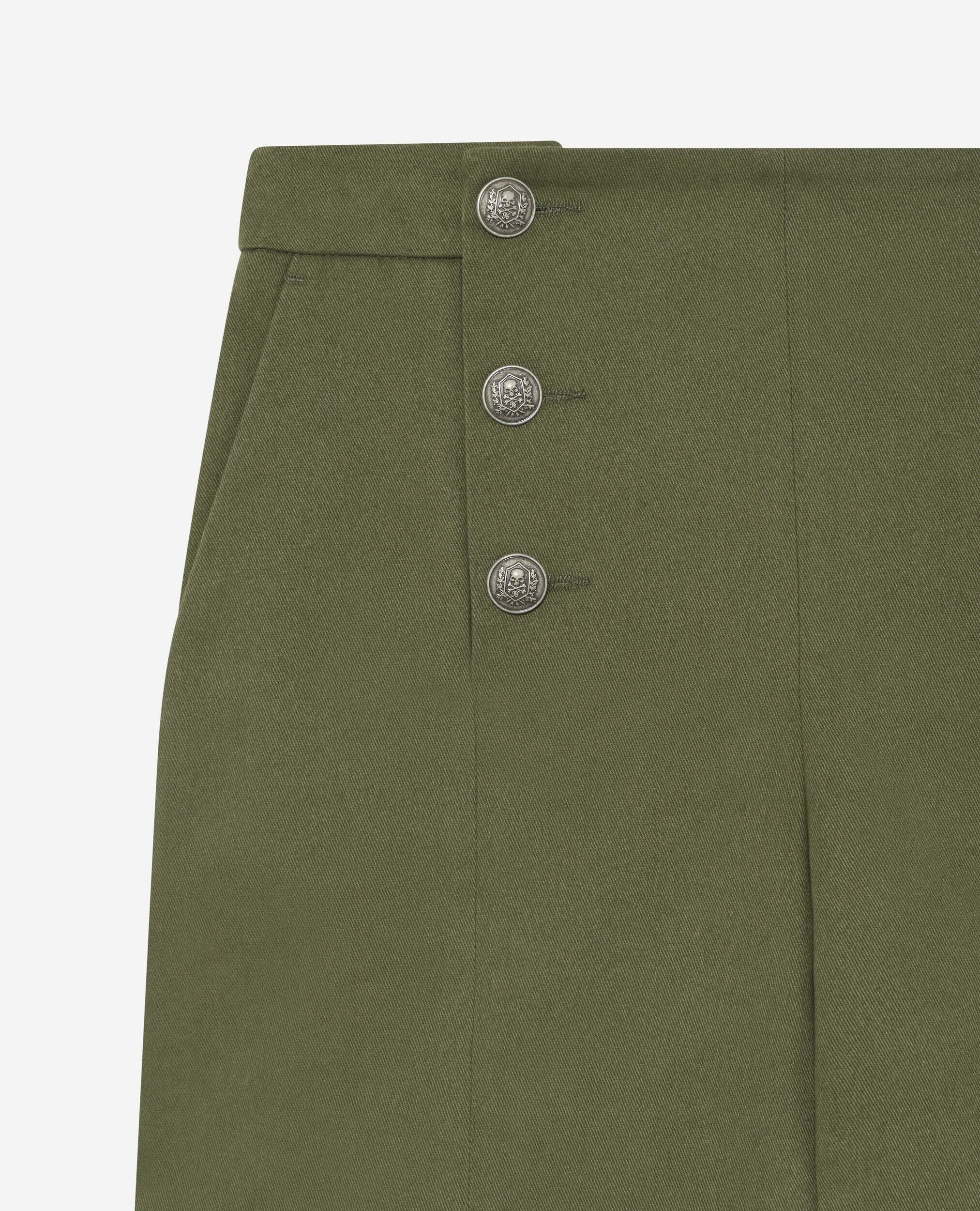 Khaki double-breasted straight shorts, KAKI, hi-res image number null