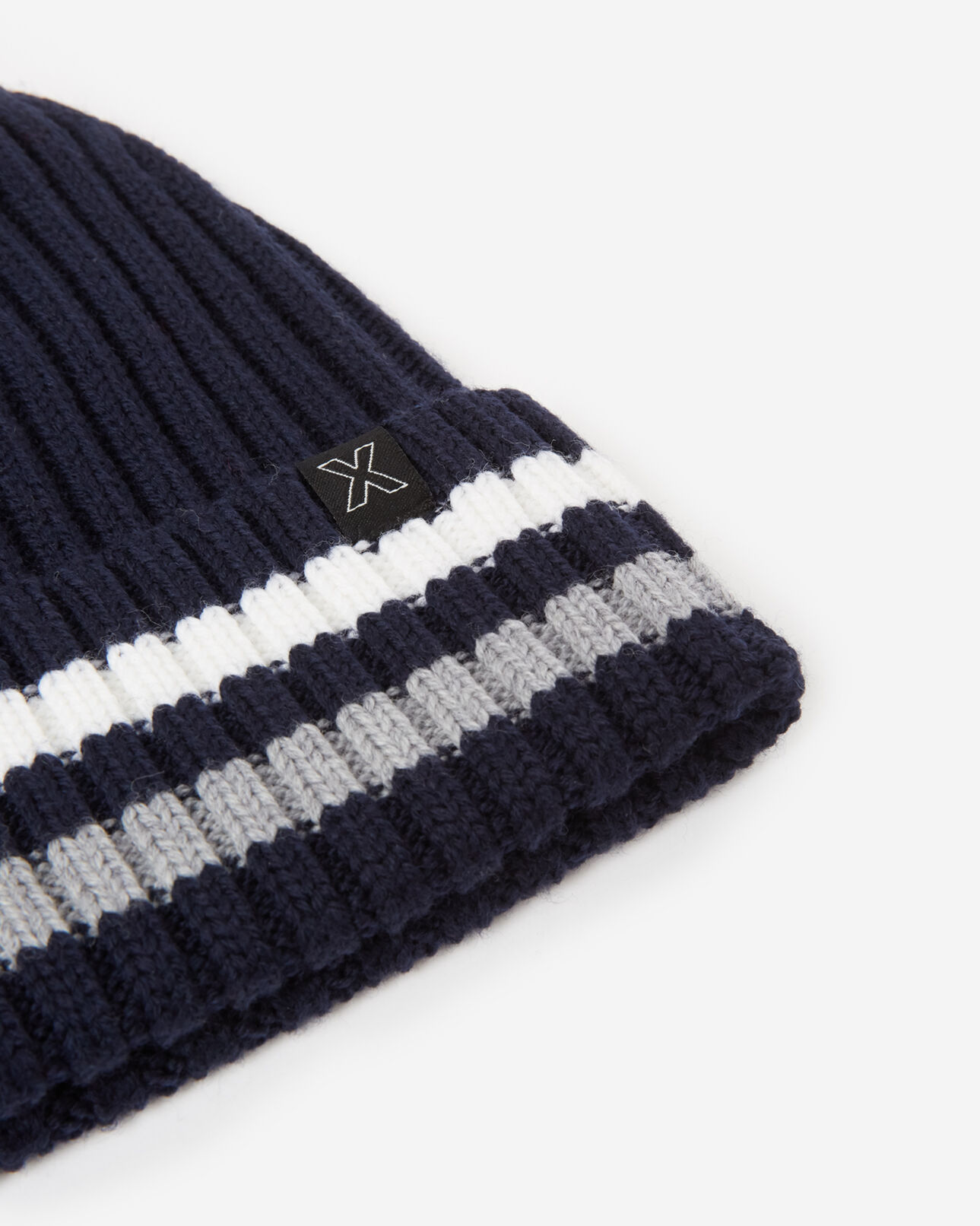 The Kooples HOMBRE NAVY gorro azul noche lana punto de ochos grande