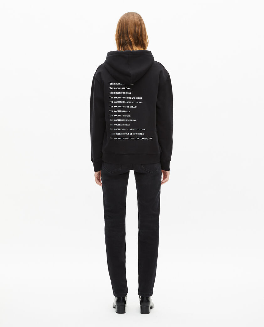 The Kooples WOMEN BLACK black what is hoodie with rhinestones