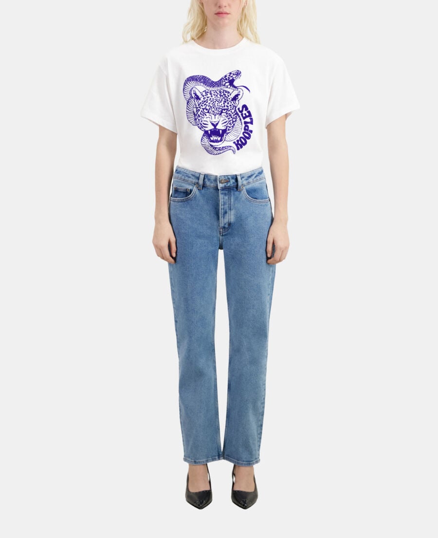 The Kooples FEMME BLUE WASHED jean droit bleu