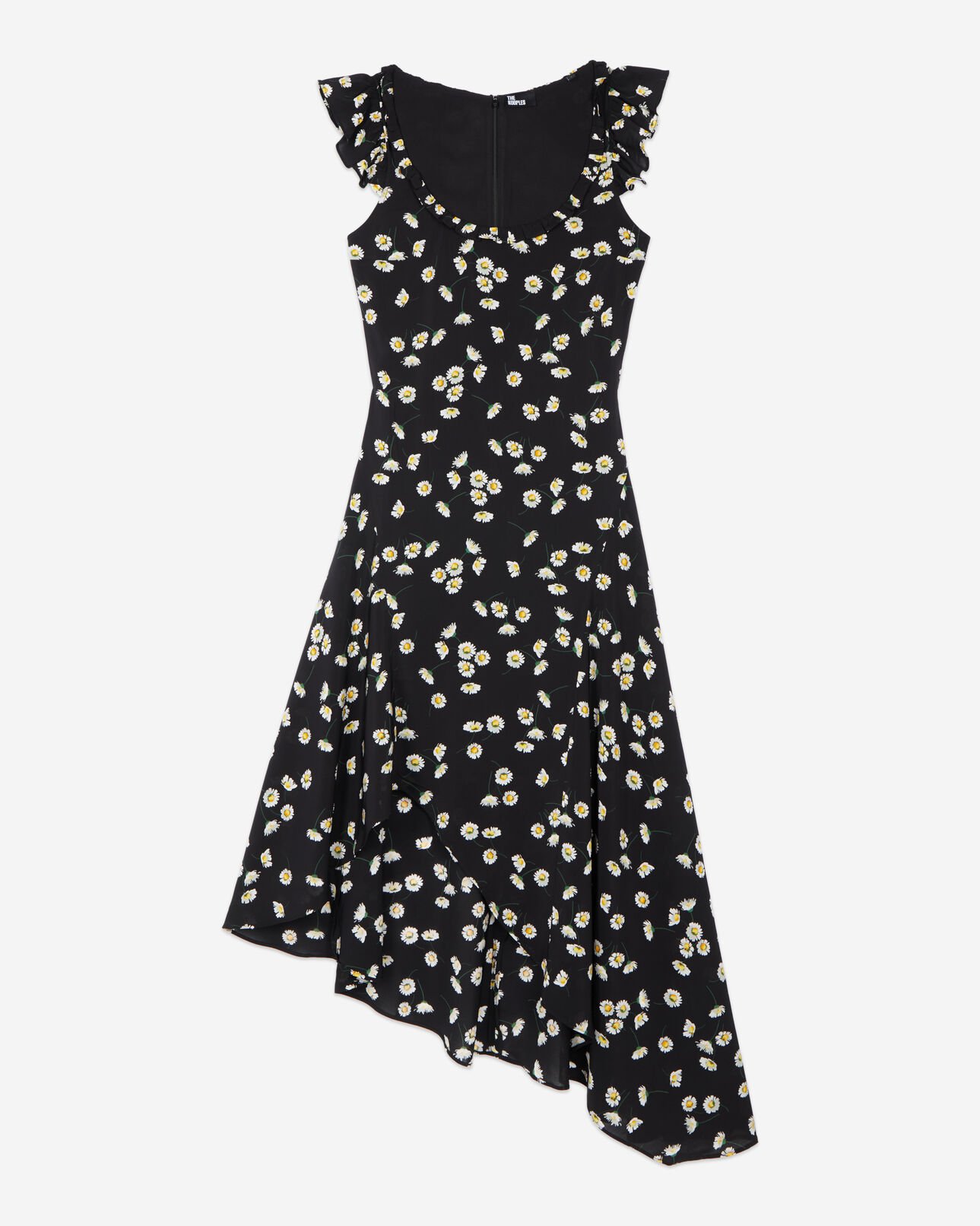 The Kooples FEMME BLACK WHITE robe longue avec imprimé fleuri