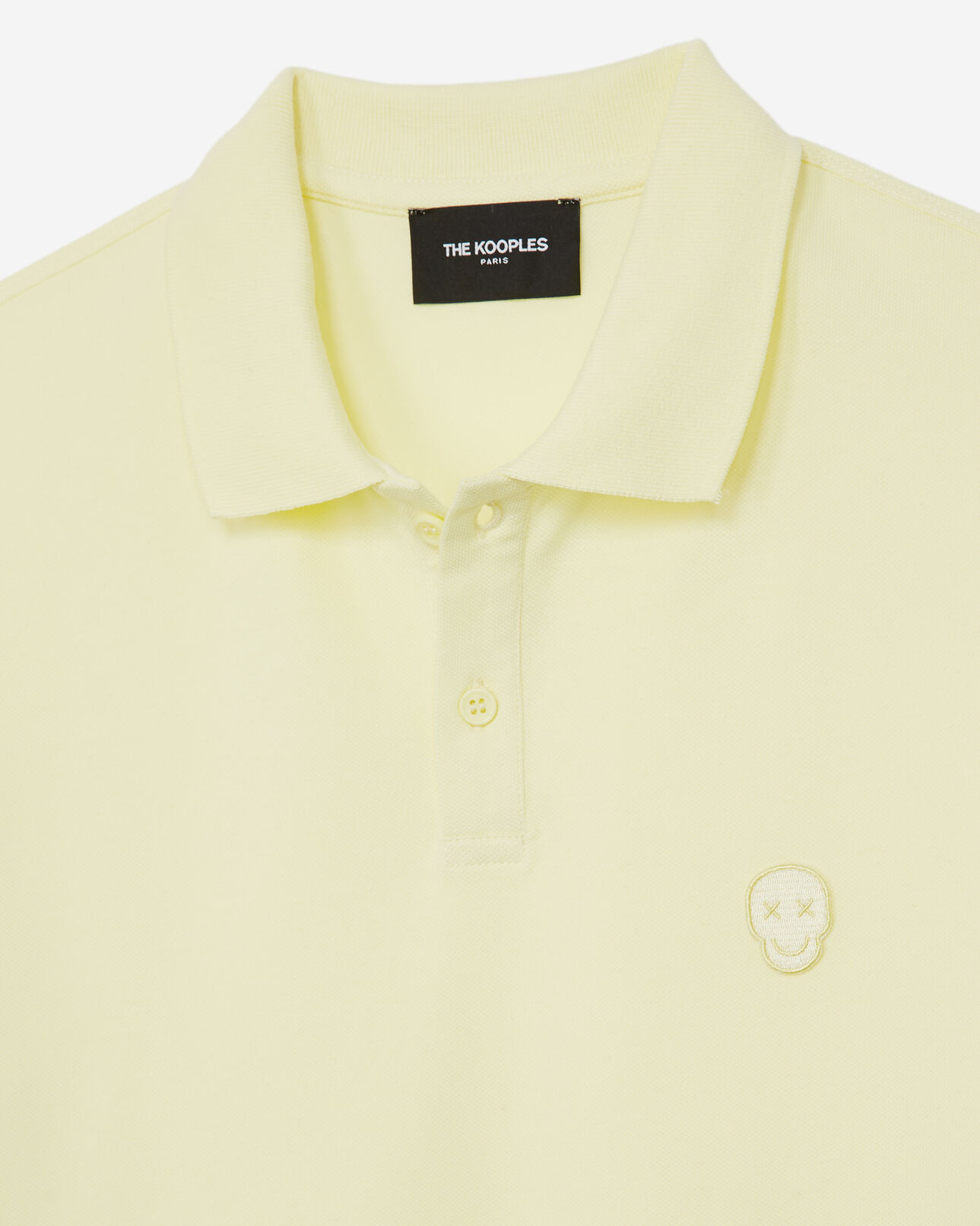 The Kooples HOMME LIGHT YELLOW polo jaune clair broderie tête de mort