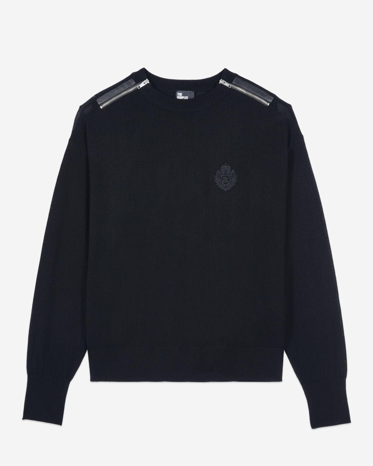 The Kooples WOMEN BLACK black merino wool sweater
