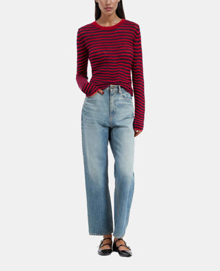 The Kooples F RED / BLUE striped mohair sweater 