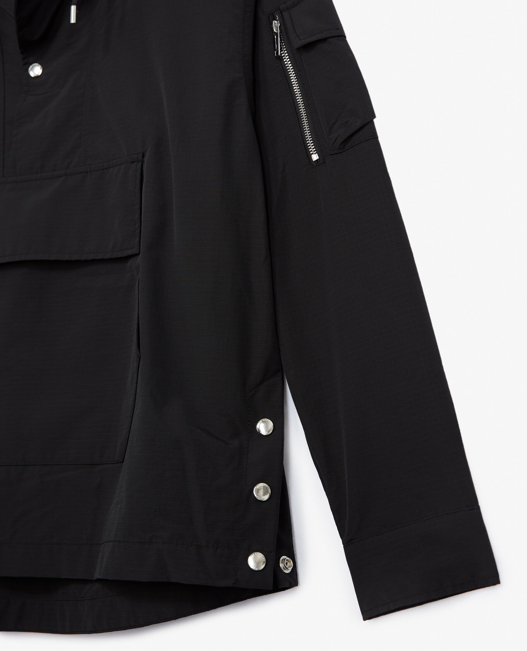 Parka technique noire poche kangourou