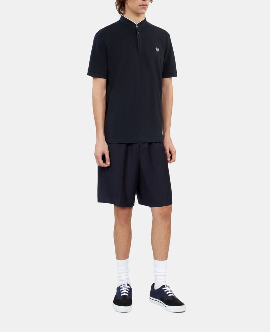 The Kooples HOMME NAVY polo en coton piqu&eacute; bleu marine