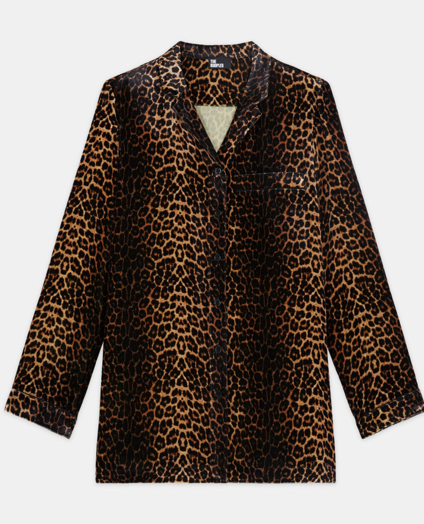 The Kooples FEMME LEOPARD chemise en velours léopard