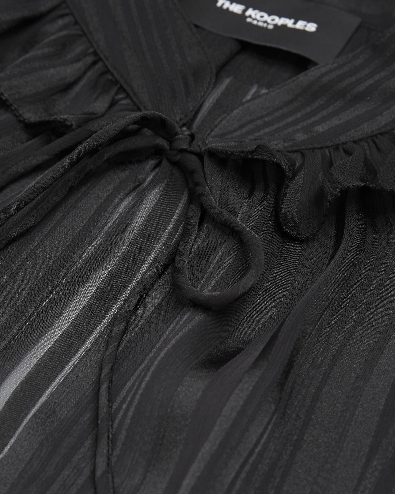 The Kooples DAMEN BLACK oberteil fließend schwarz bindekragen