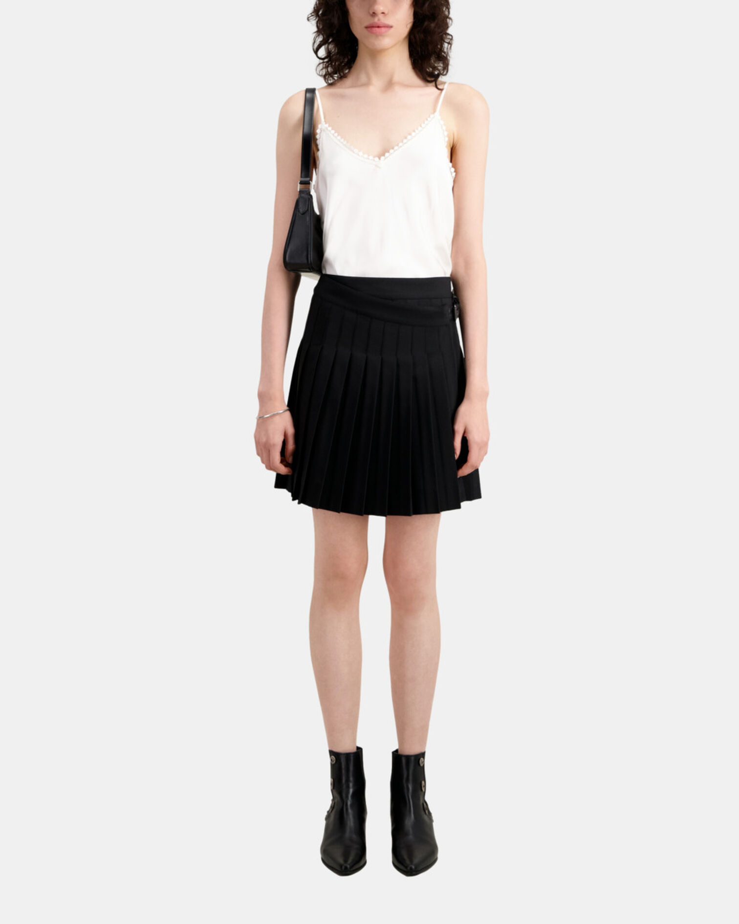 Kurzer schwarzer Faltenrock, BLACK, hi-res image number null