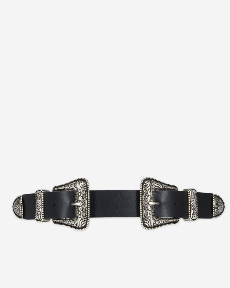 The Kooples FEMME BLACK ceinture large en cuir noire
