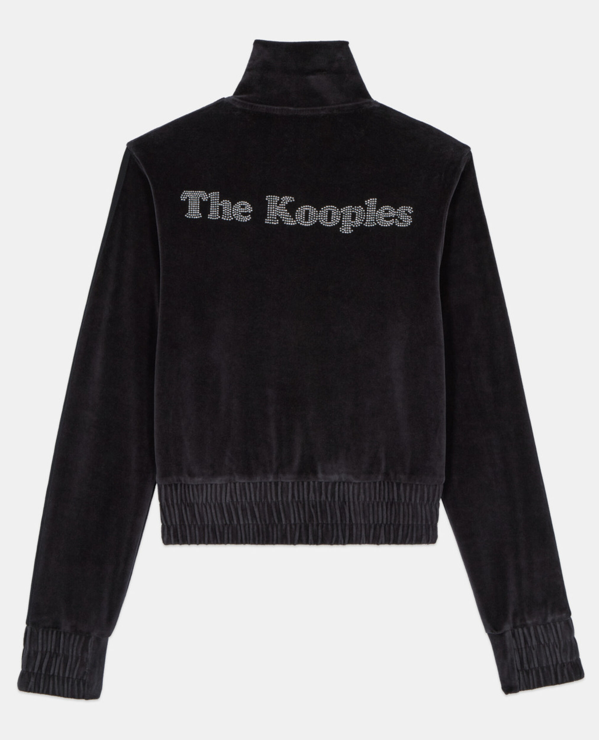 Sweatshirt Logo en velours noir, BLACK, hi-res image number null