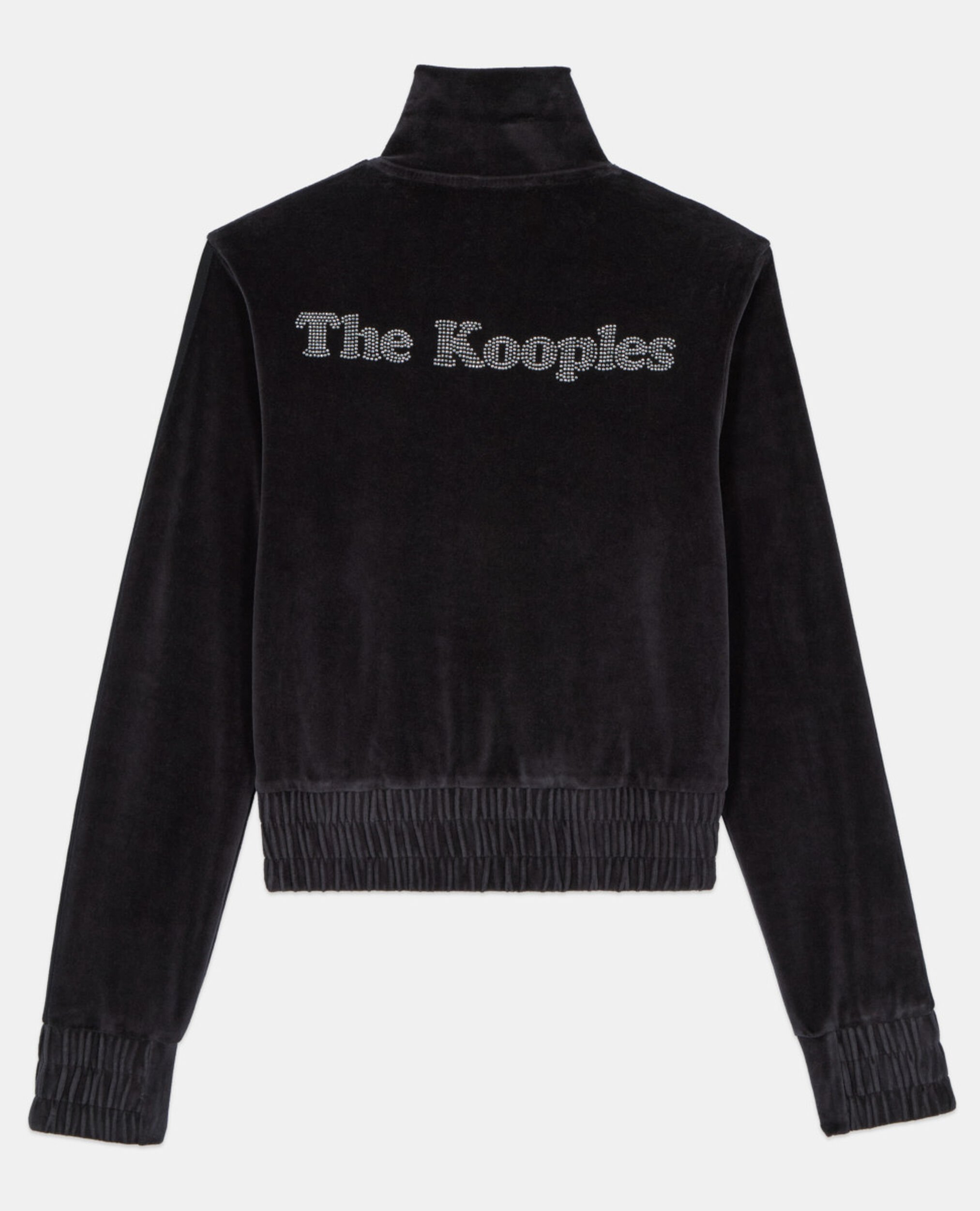 Sweatshirt Logo en velours noir, BLACK, hi-res image number null
