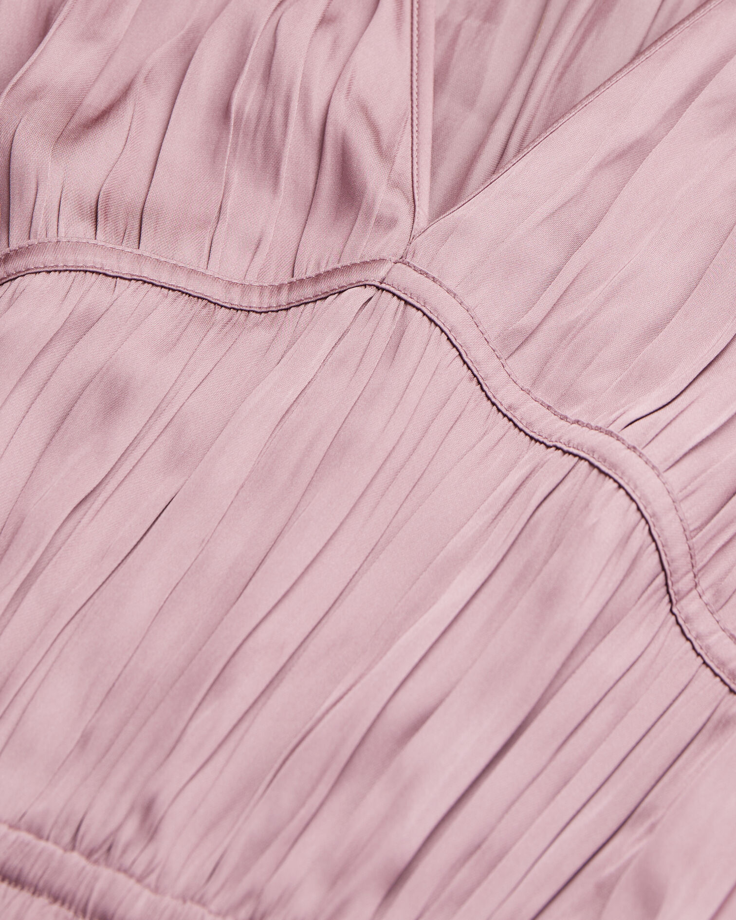Long mauve dress with pleating, DARK PURPLE, hi-res image number null