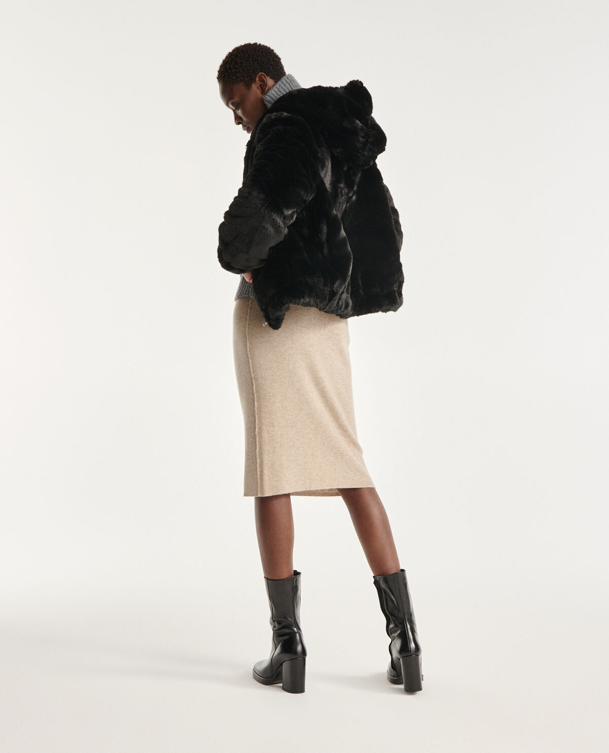 Blank nyc black shop noise faux fur jacket