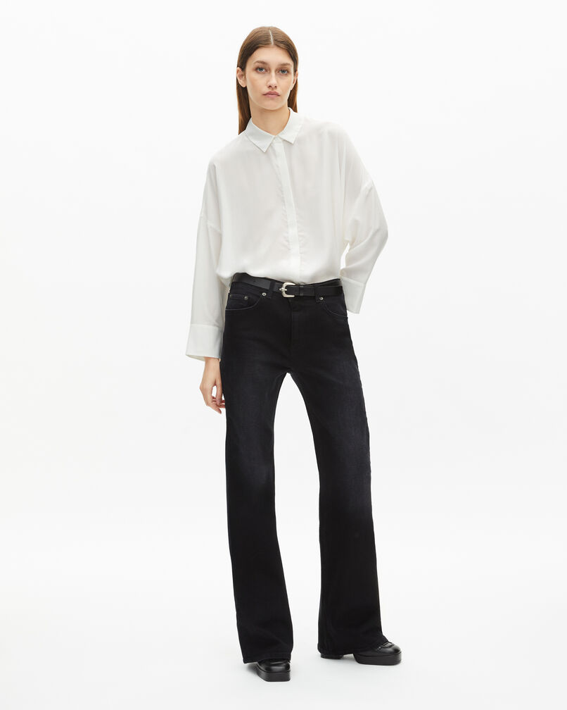 The Kooples WOMEN WHITE loose white washed silk shirt