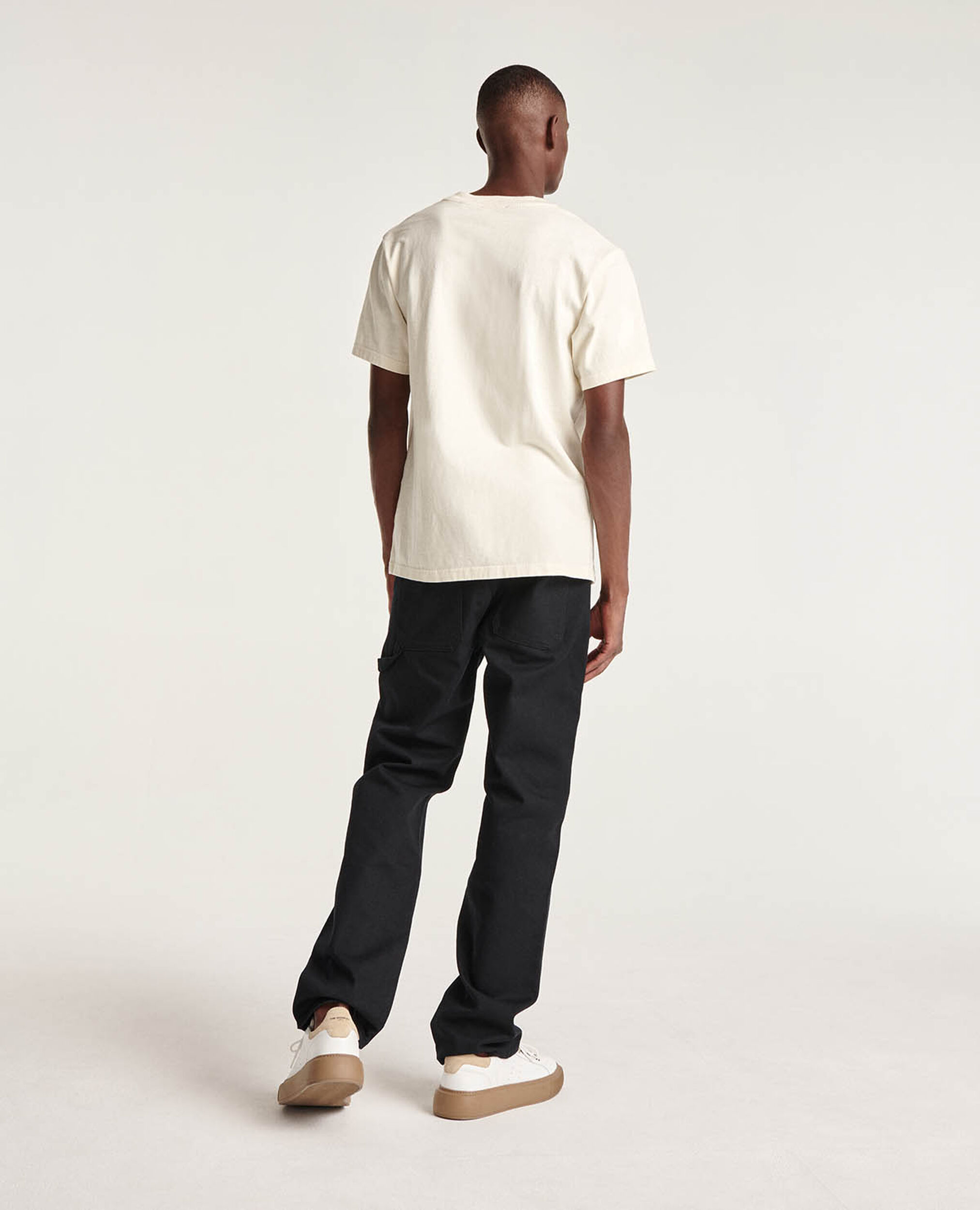 Ecru cotton T-shirt printed mountain logo, ANTIQUE WHITE, hi-res image number null