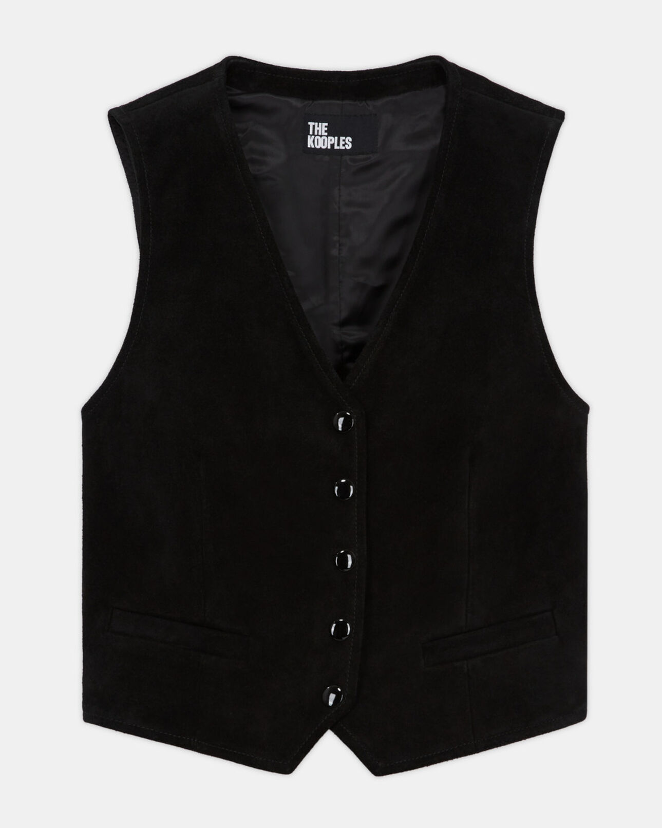 The Kooples WOMEN BLACK black leather suit vest