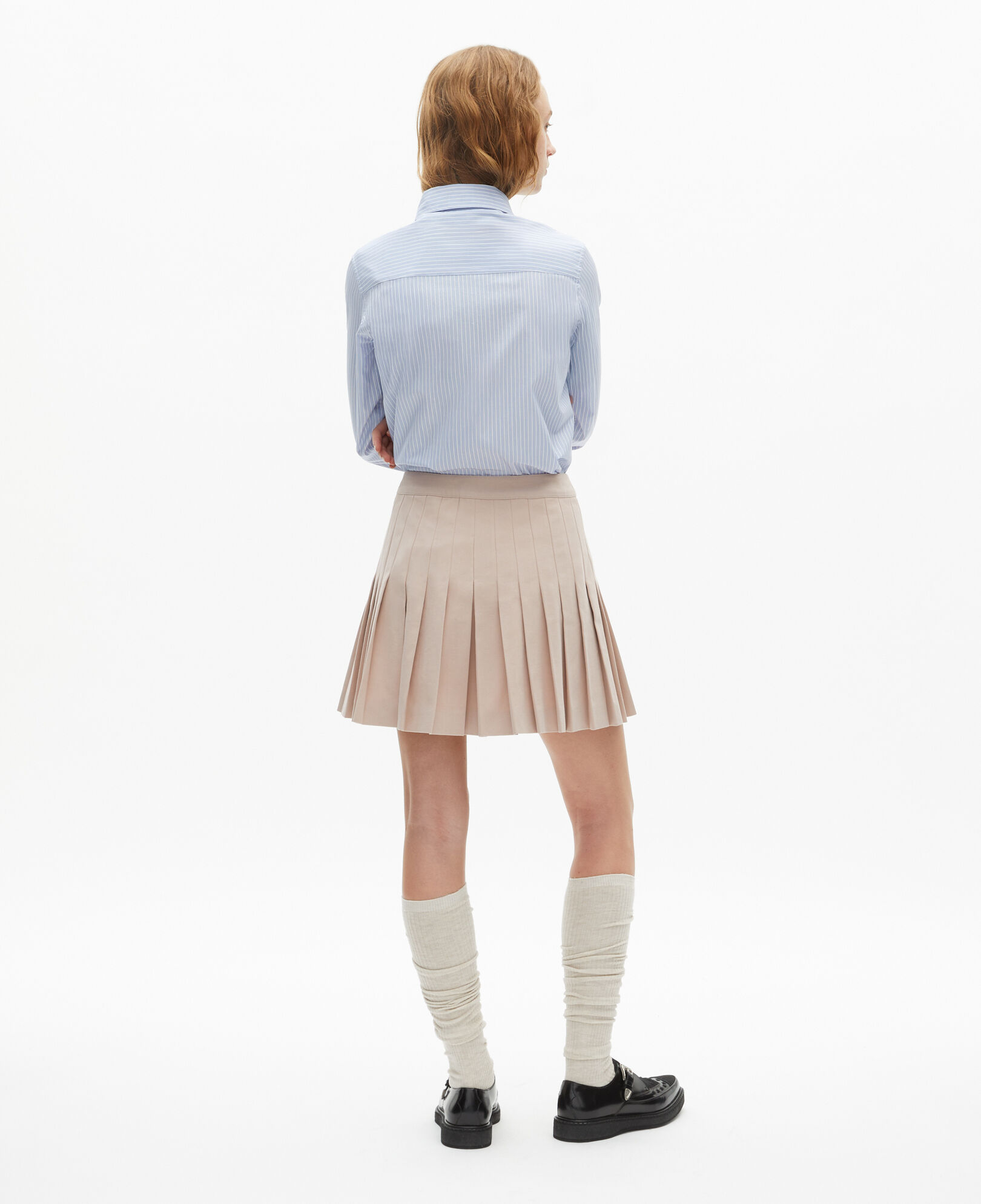 The Kooples WOMEN LILA light pink pleated short skirt
