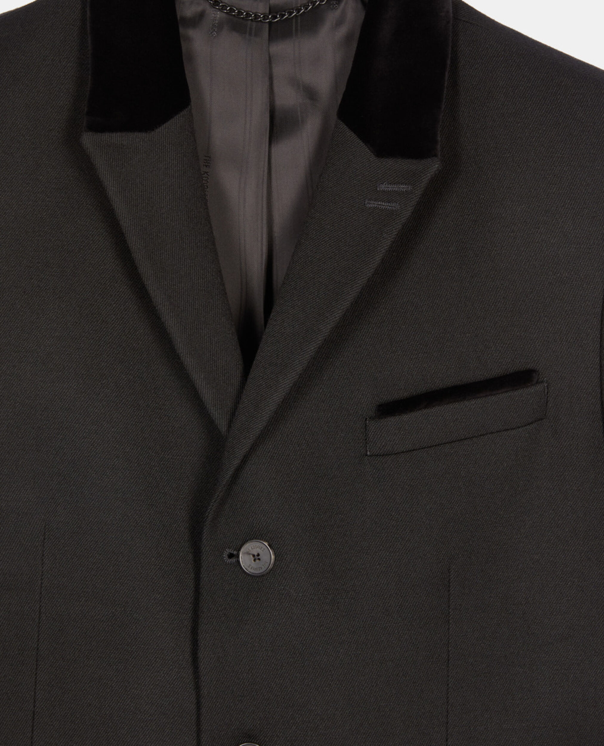 Black wool blazer, BLACK, hi-res image number null
