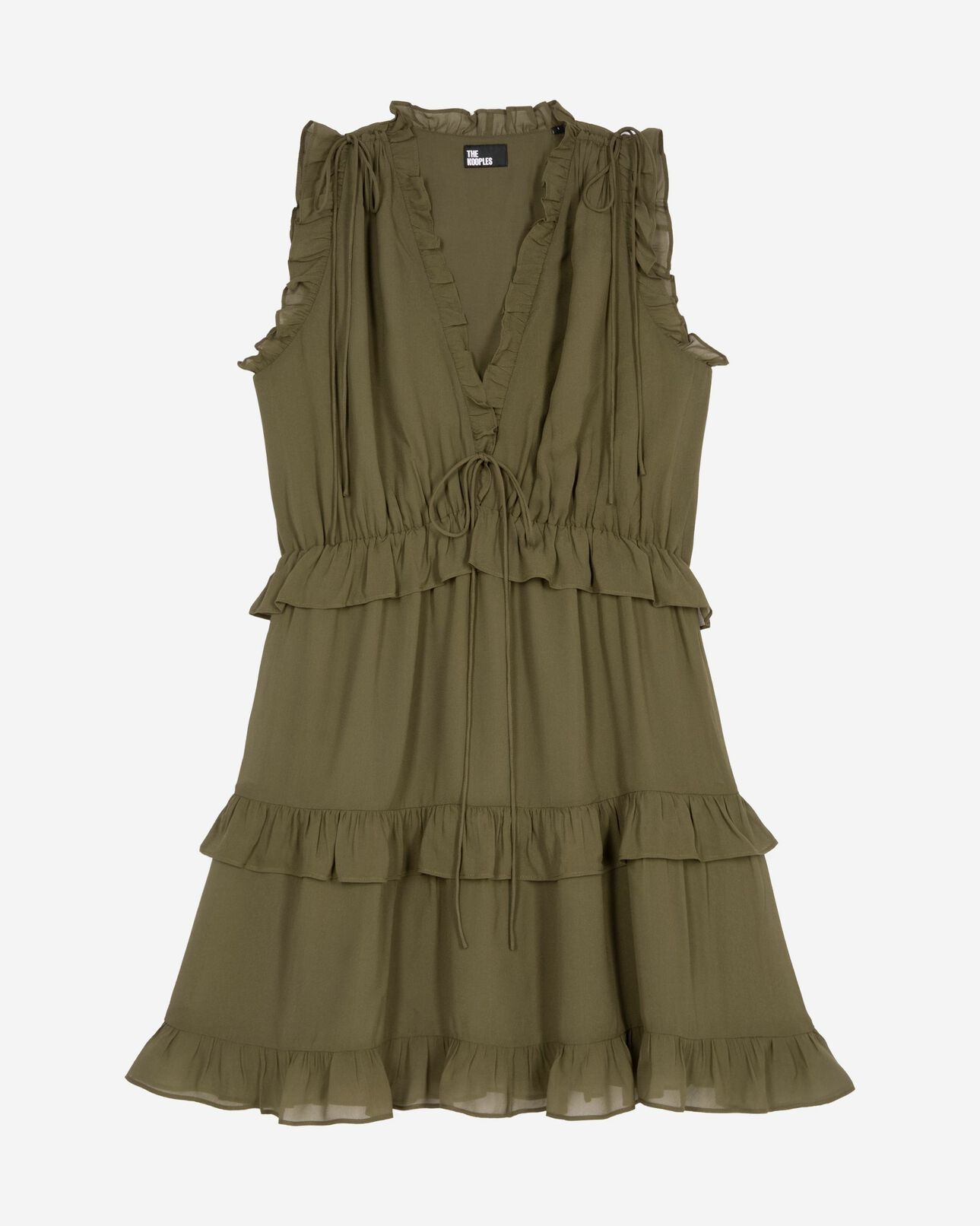 The Kooples FEMME KAKI robe courte avec volants kaki