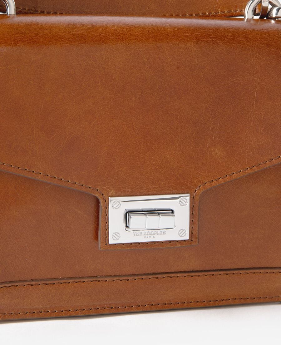 The Kooples DAMEN BROWN emily-tasche aus cognacfarbenem crackleder
