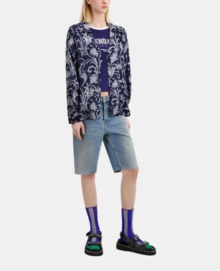 The Kooples FEMME NAVY chemise fleurie bleue