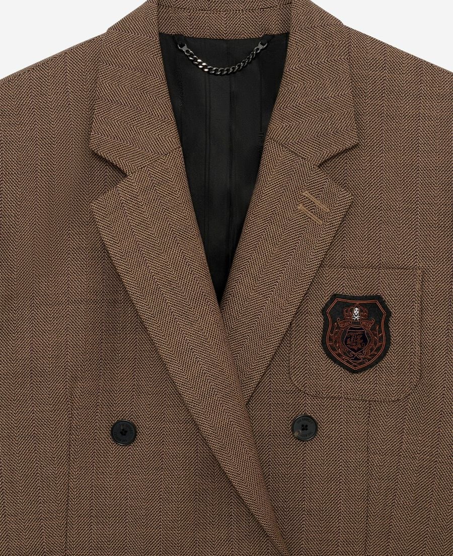 The Kooples F CAMEL suit jacket with camel coat of arms