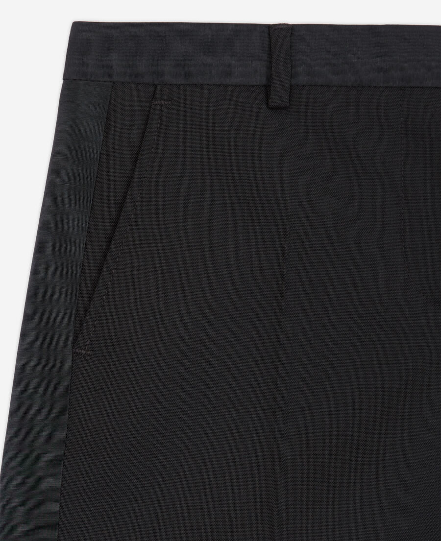 short en laine noir