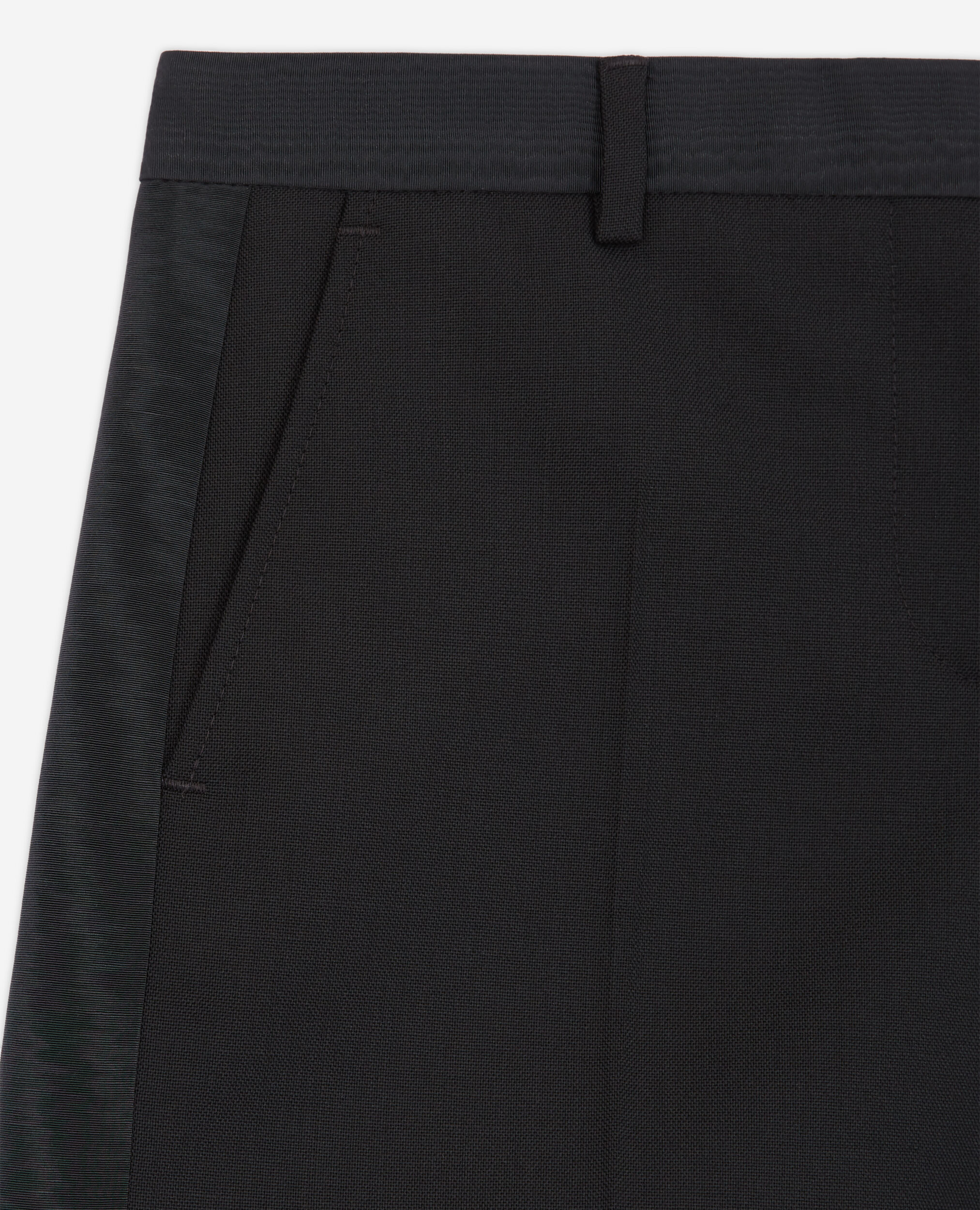 Black wool shorts, BLACK, hi-res image number null