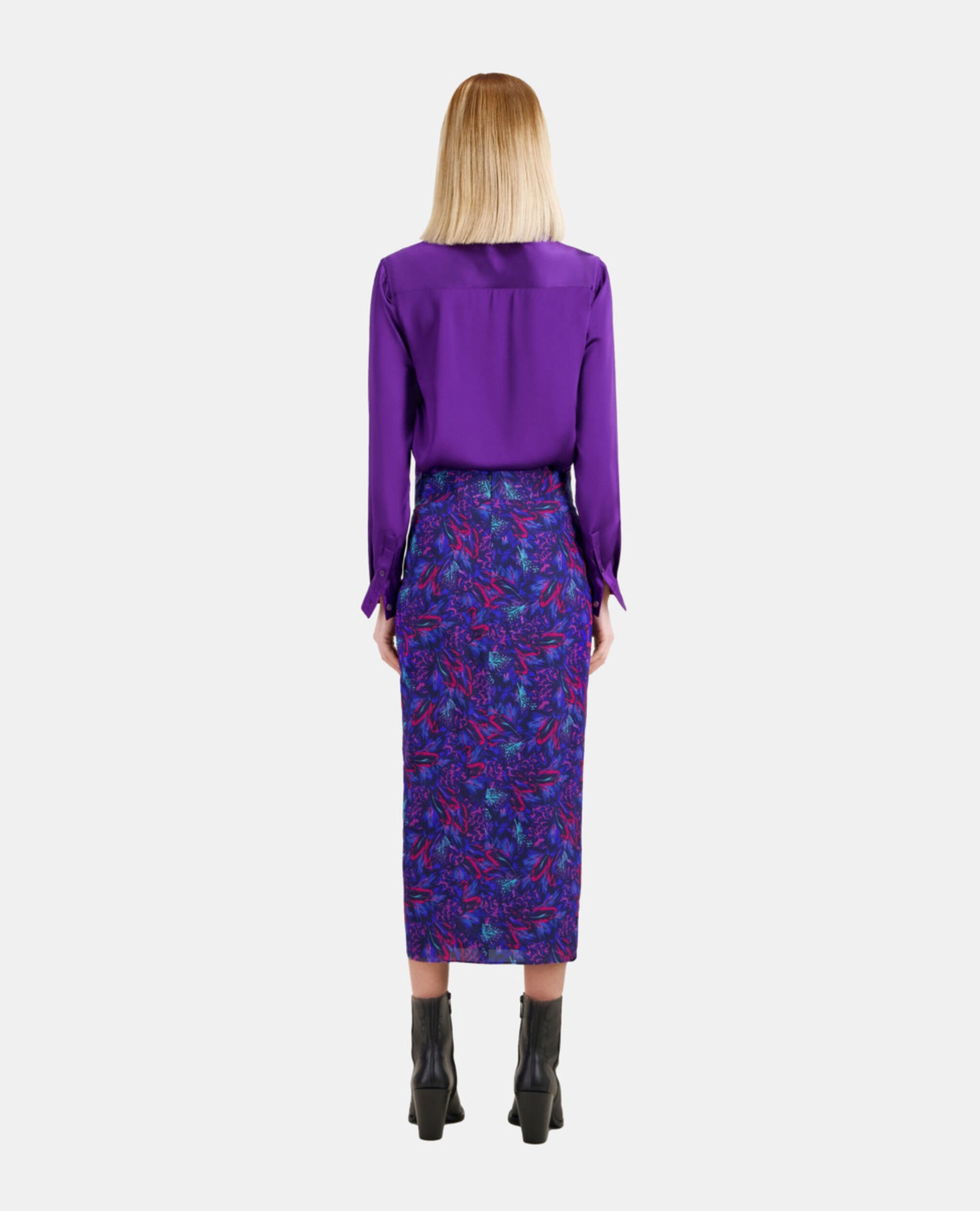 Printed midi skirt, BLUE RED, hi-res image number null