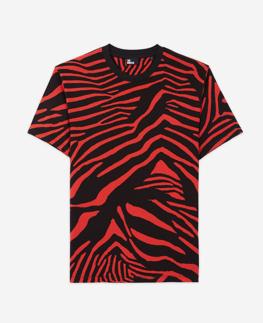 men's red printed t-shirt