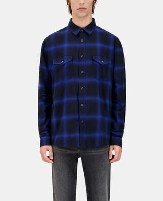 The Kooples MEN BLUE BLACK checked shirt