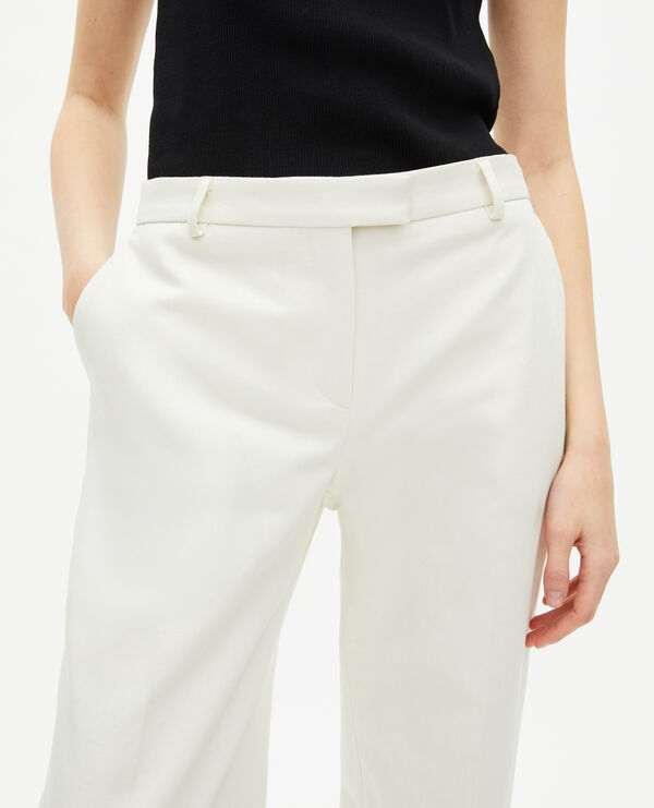 The Kooples FEMME WHITE pantalon costume large en coton ecru