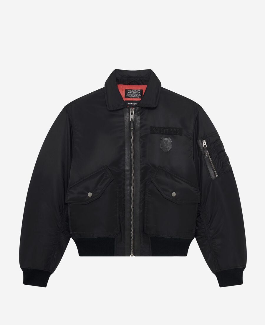 The Kooples HOMME BLACK bomber noir the kooples x schott nyc