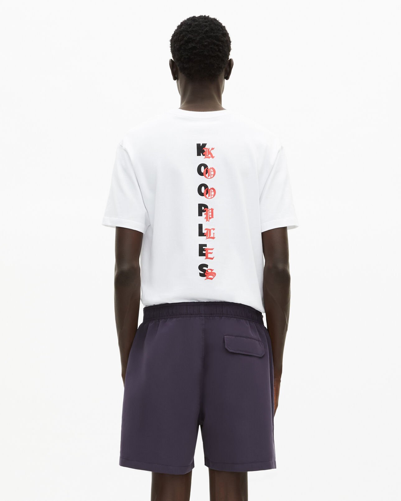 The Kooples HERREN DARK NAVY badeanzug mit „what is“-schriftzug in marineblau