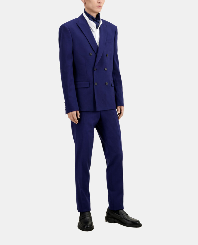 The Kooples HOMME DARK BLUE veste de costume crois&eacute;e en laine bleu vif