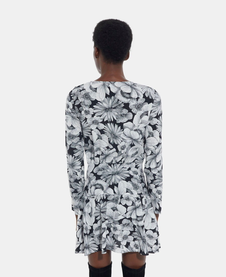 short floral silk dress