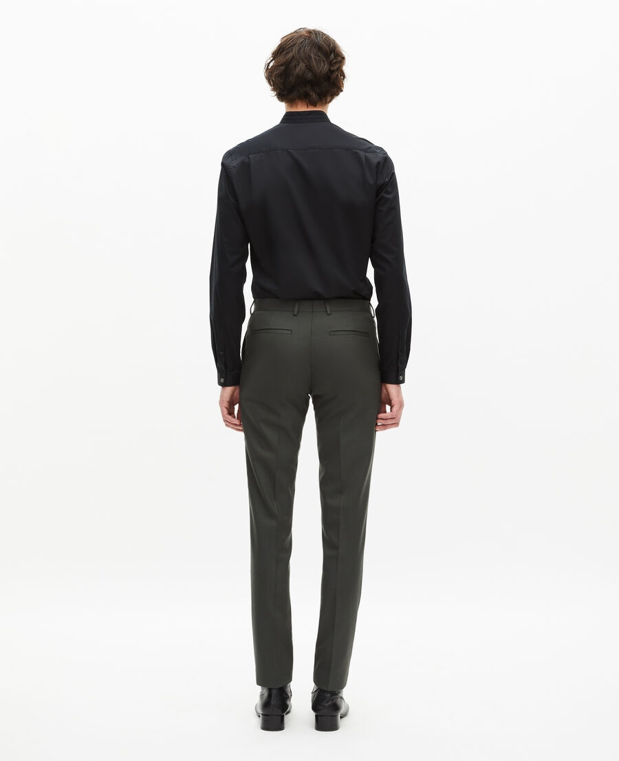 The Kooples MEN KAKI khaki wool suit trousers fitted trousers