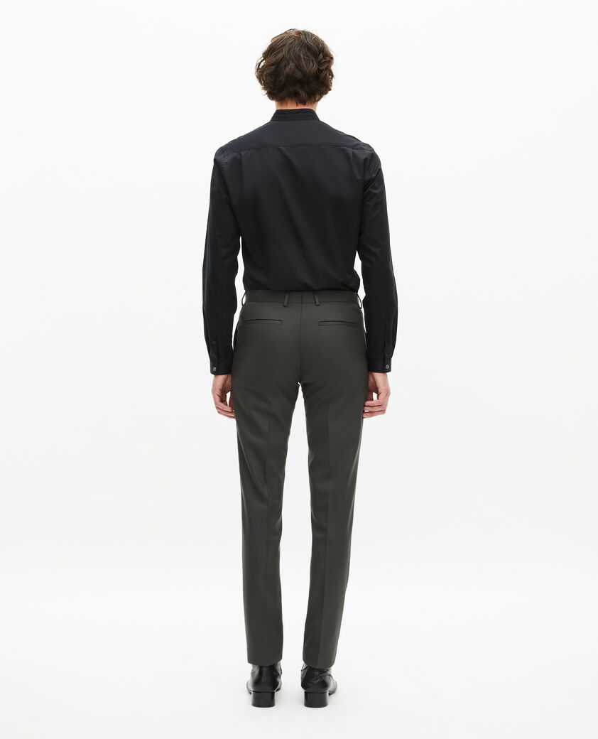 The Kooples MEN KAKI khaki wool suit trousers fitted trousers