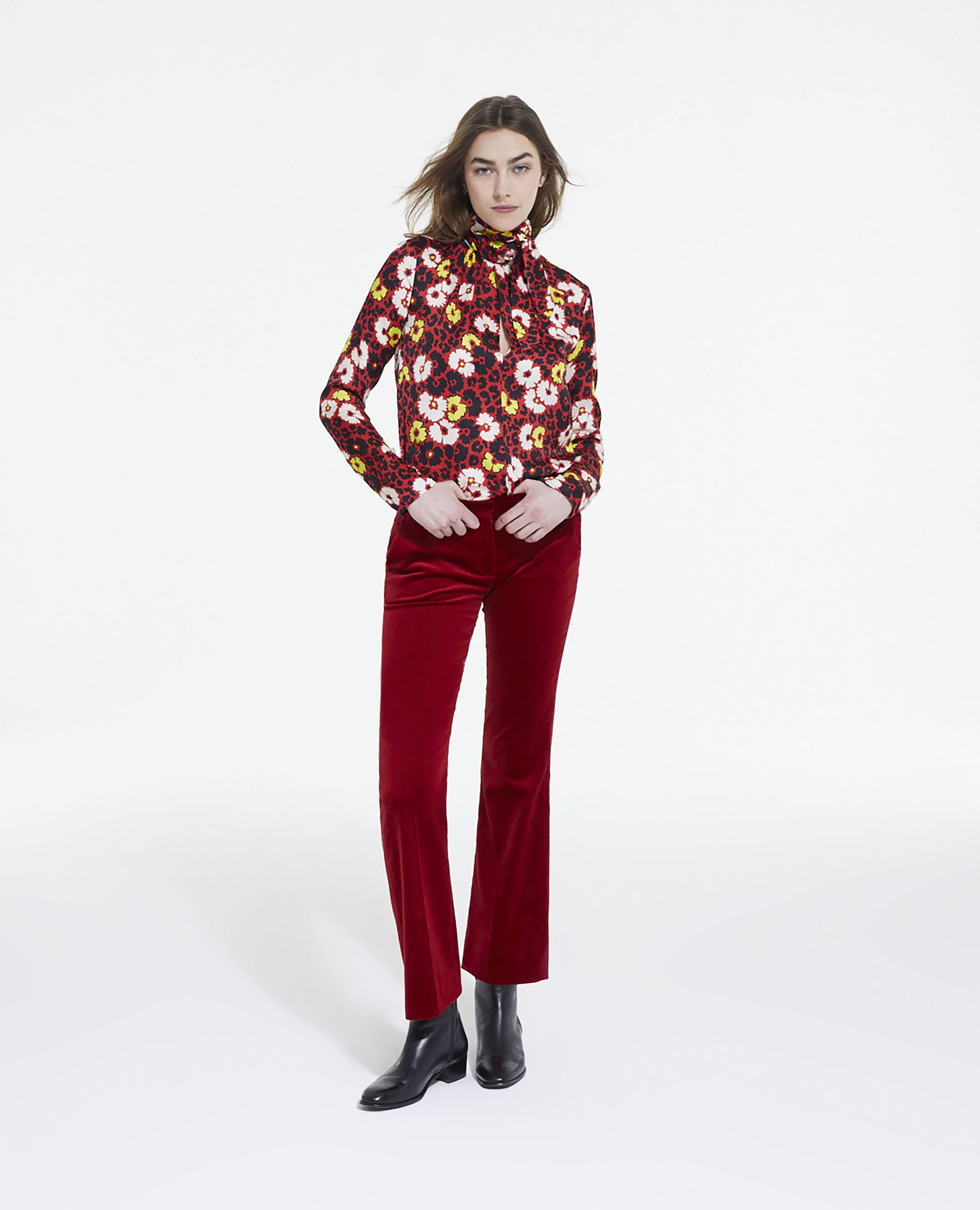 Floral print top, RED / YELLOW, hi-res image number null