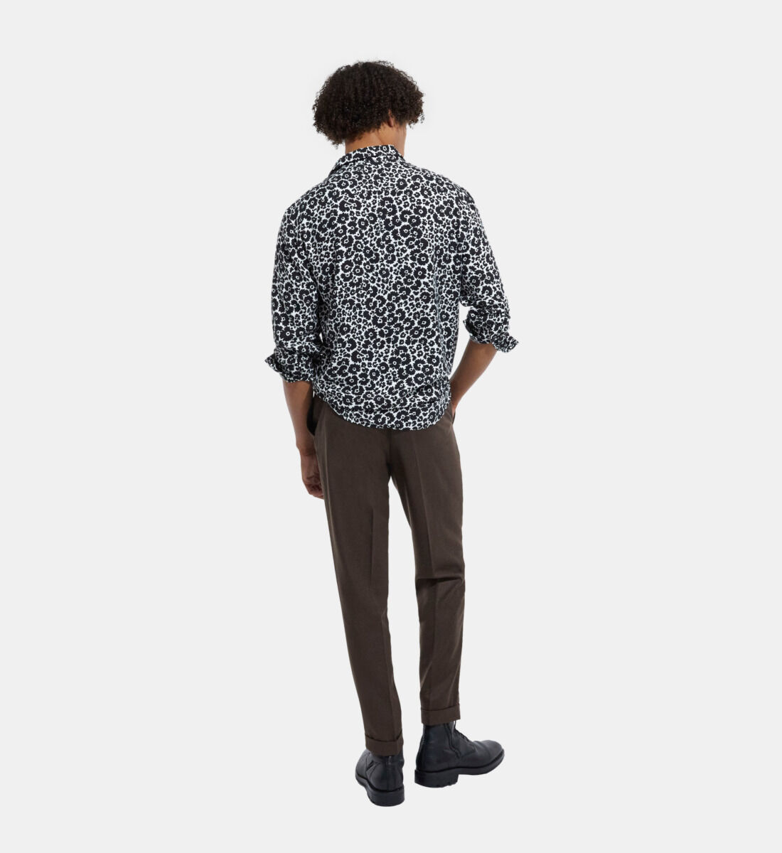 Chemise col classique fleurie