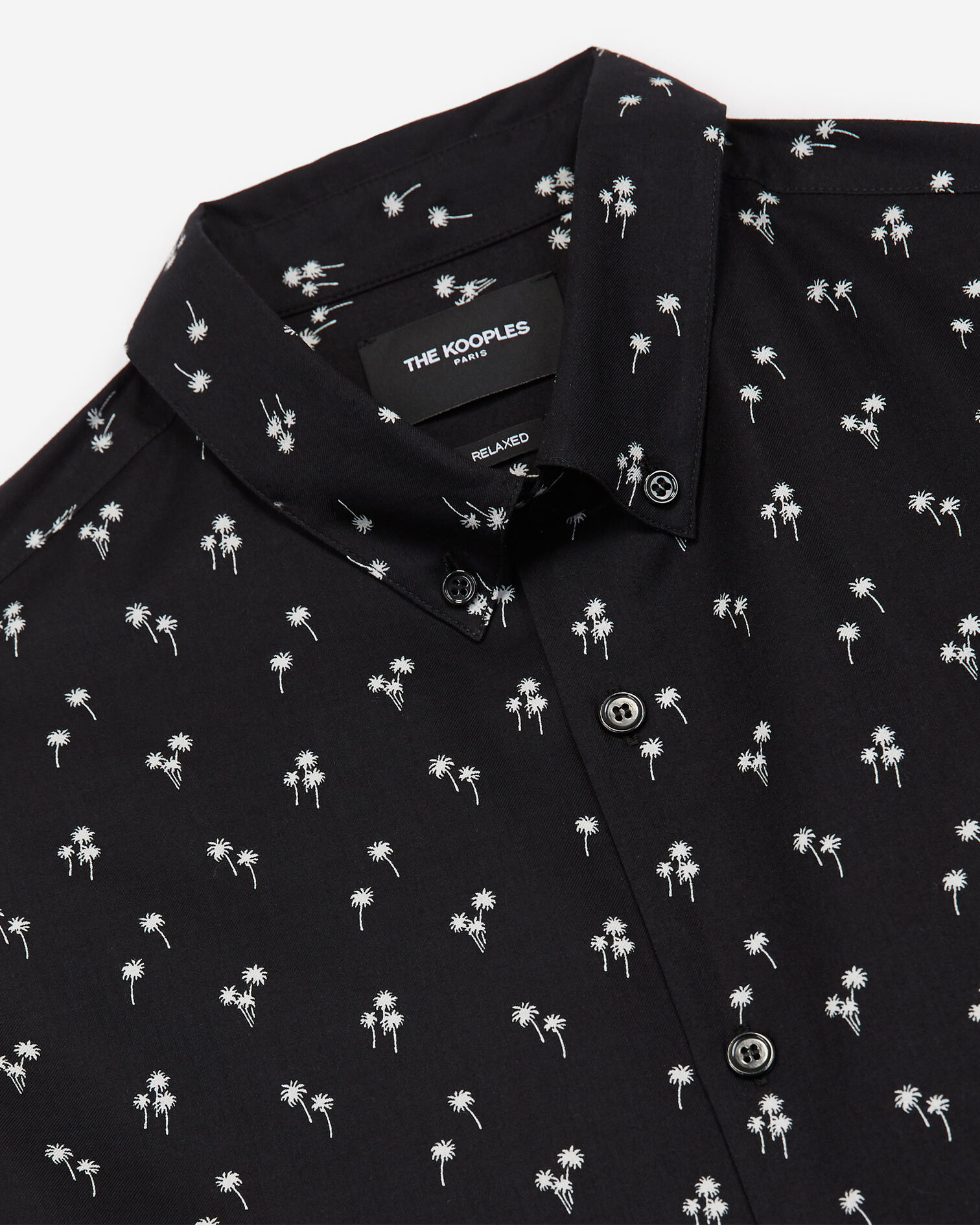 Casual black printed shirt, BLACK WHITE, hi-res image number null