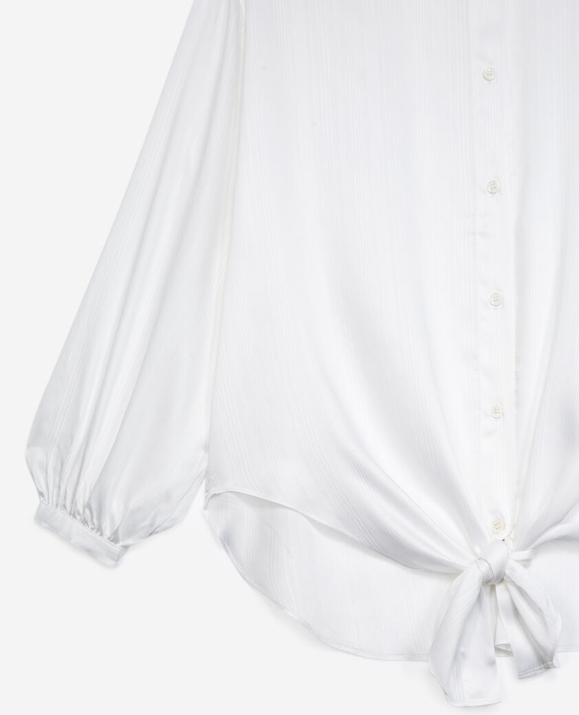 The Kooples WOMEN ECRU roomy flowing knotted ecru top